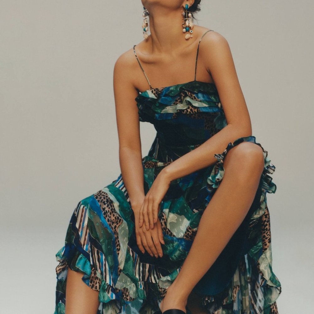 Anthropologie Ondine Ruffled Maxi Dress - Picture 9 of 12